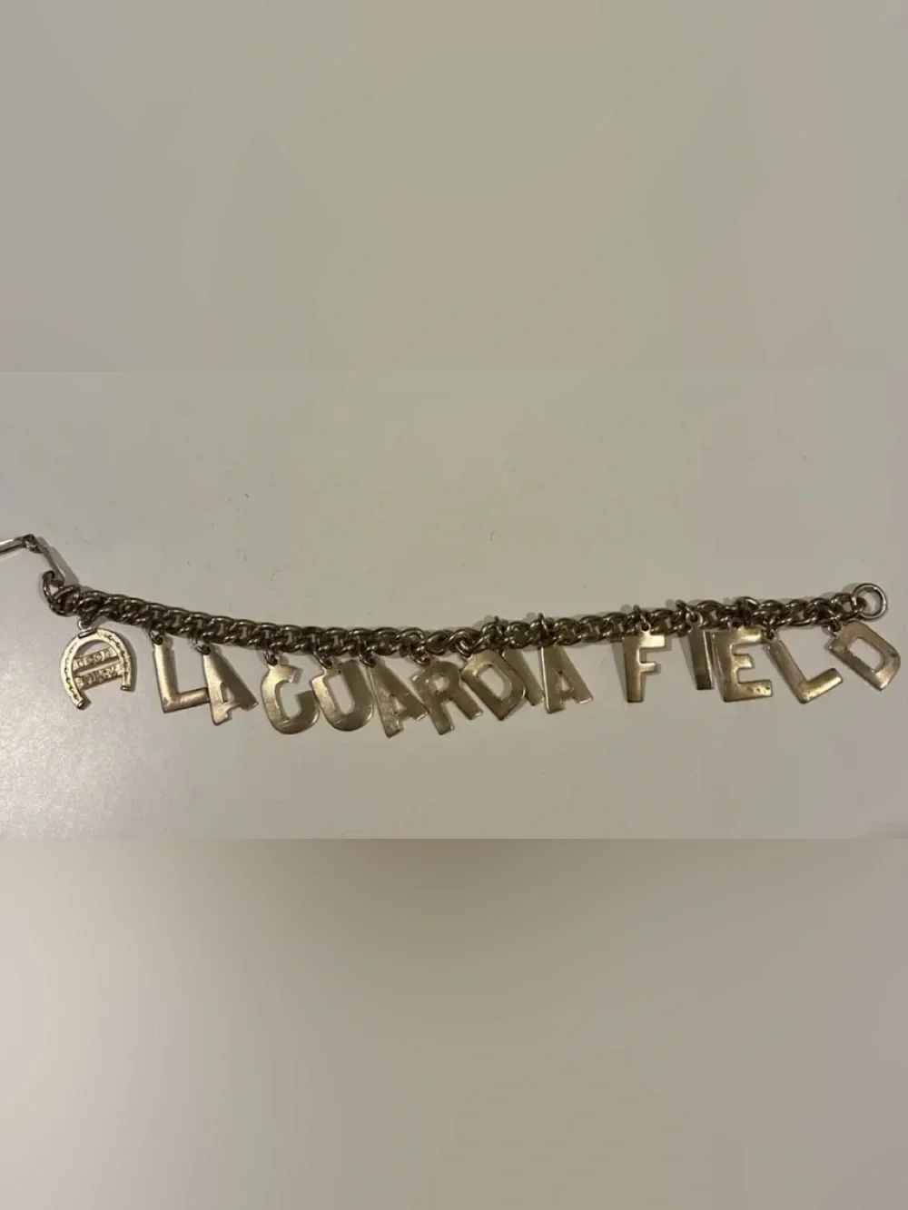Vintage 1950’s LaGuardia Field Letter Charm Bracelet - Gold -Tone